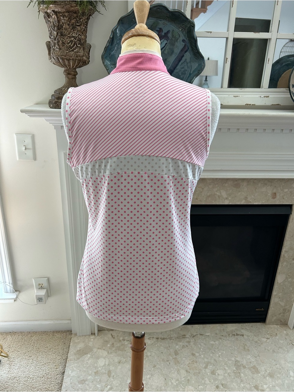 GGBlue Pink Polka Dot Sleeveless Golf/Tennis Polo - Picture 5 of 7